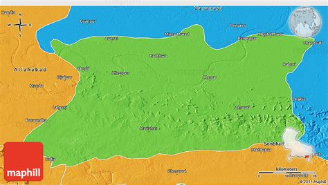 Political 3D Map of Mirzapur