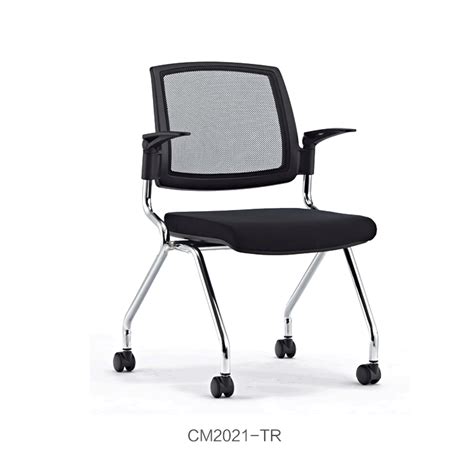 Four Leg Mesh Back Training Room Nesting Office Chair With Casters ...