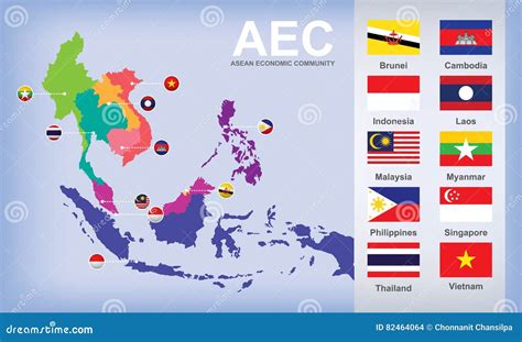 ASEAN AEC Map Vector Illustration | CartoonDealer.com #90892774