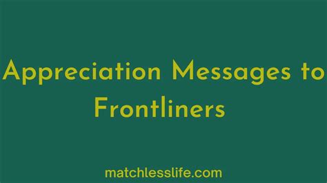 60 Appreciation Message for FrontLiners and Health Workers - matchlesslife.com