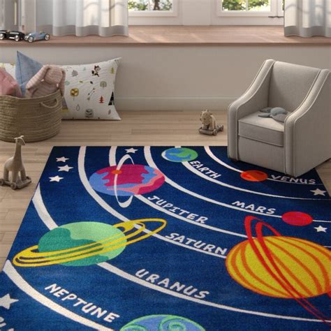 Zoomie Kids Corina Solar System Classroom Area Rug & Reviews | Wayfair