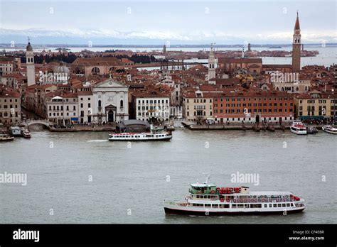 View over Venice and Tronchetto - Lido di Venezia - from the campanile ...