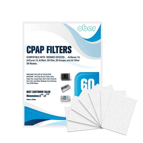 Resmed Cpap Machine Filter Kit(60 PACK) - Ober Health