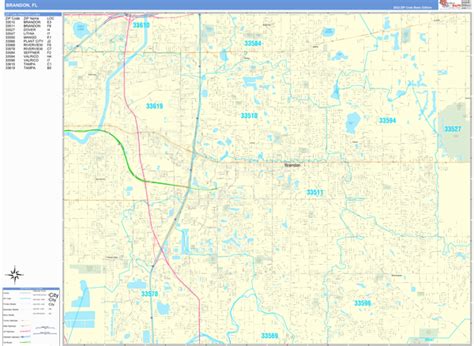 Brandon Florida Wall Map (Basic Style) by MarketMAPS - MapSales