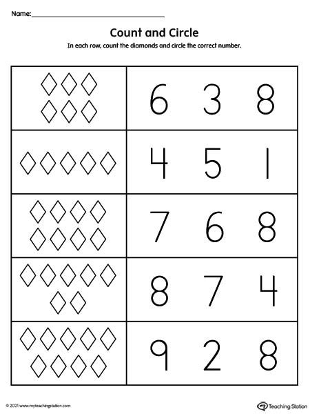 Count And Circle Numbers 1 10 Worksheet Myteachingstation Com Numbers - Bank2home.com