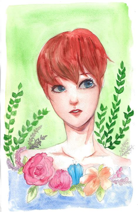 Watercolor Anime girl drawing by amandalamsyah on DeviantArt