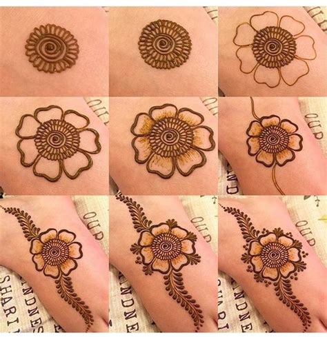 Cool step by step foot henna design Saved from mehndidesignideas.net | Beginner henna designs ...