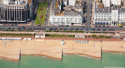 traditional seafront hotels in Eastbourne from the air | aerial photographs of Great Britain by ...