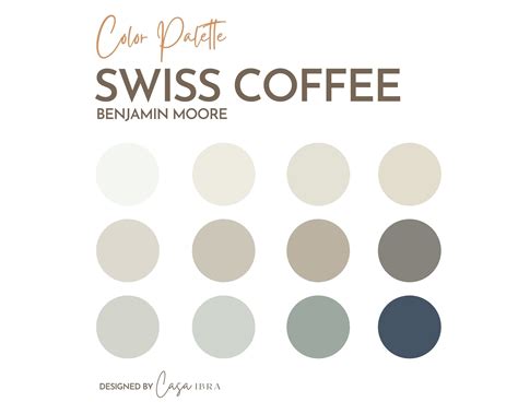 Swiss Coffee Paint Color Palette Benjamin Moore Interior - Etsy