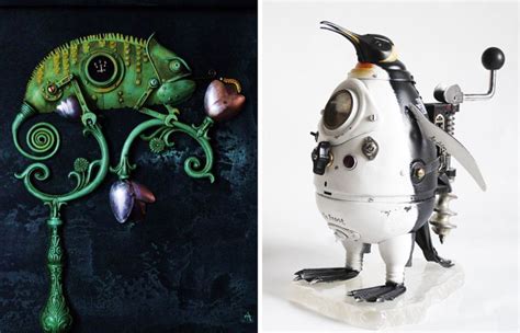 Incredible steampunk sculptures made from antiques and scrap metal