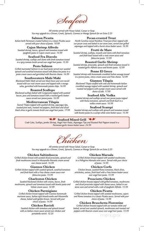 Menu of Giannos Stone Oven Pizzaria in High Point, NC 27265