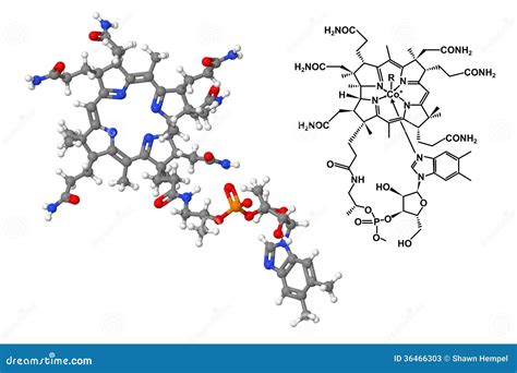 Vitamin B12 Molecule With Chemical Formula Stock Photos - Image: 36466303