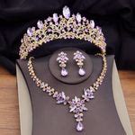 Colorful Crystal Bridal Jewelry Sets Tiaras Earrings Necklaces Accesso