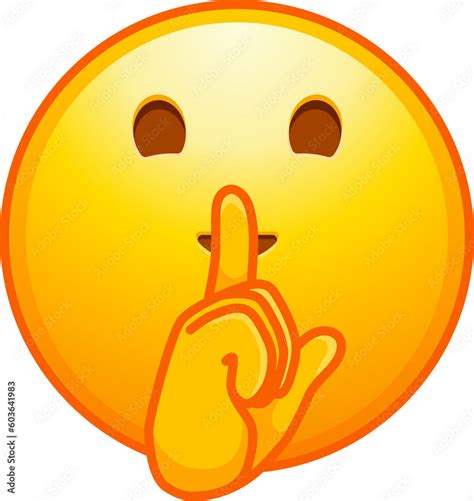 Top quality emoticon. Quiet emoji shh gesture, shush silent smiley ...