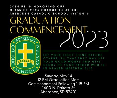 2023 Graduation Invitation - Aberdeen Roncalli