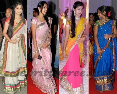 Celebrities in Rich Work Half Sarees - Saree Blouse Patterns