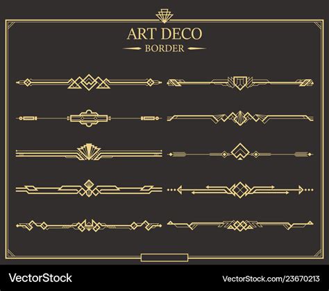 Art deco border 10 object 01 Royalty Free Vector Image