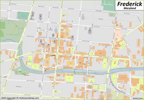 Frederick MD Downtown Map - Ontheworldmap.com