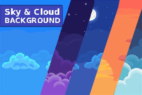 2D Pixel Art Background ( 10 Sky & Cloud ) | 2D 环境 | Unity Asset Store