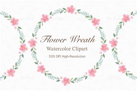 Watercolor Floral Wreath Clipart Graphic by ArtPark · Creative Fabrica