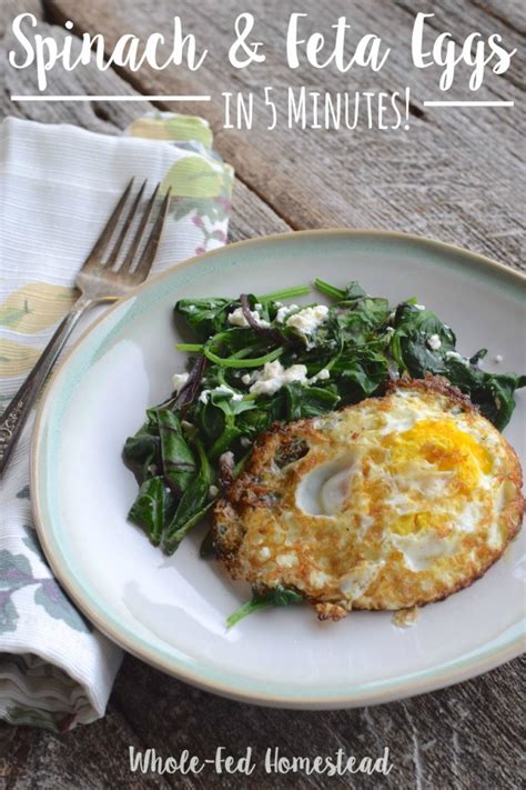 5-Minute Spinach & Feta Eggs - Whole-Fed Homestead