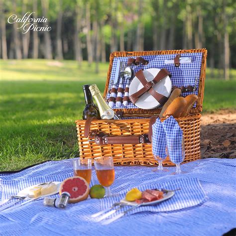 Picnic Basket for 4 Person | Picnic Set | Folding Picnic Blanket | Picnic Table Set | Picnic ...