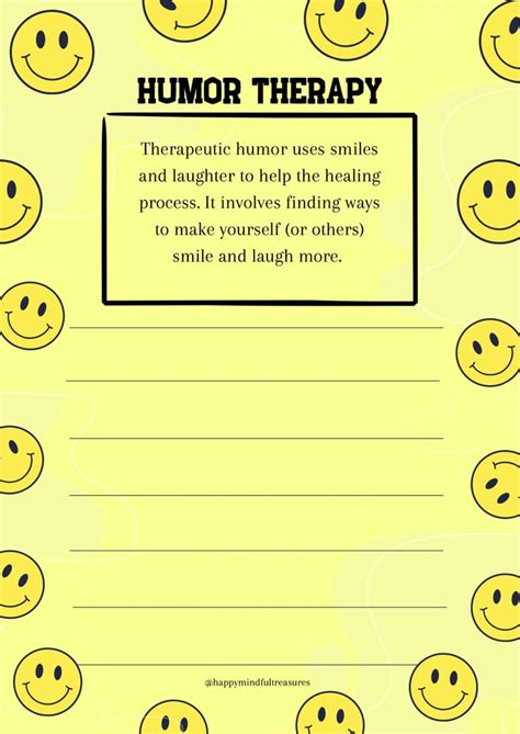 Humor Therapy Worksheet in 2024 | Smiles and laughs, Humor, Therapy worksheets