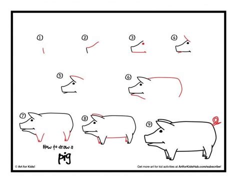 How To Draw A Pig - Art For Kids Hub - | Art for kids hub, Art for kids, Pig art