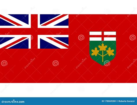 Flag of Ontario, Canada stock illustration. Illustration of america - 178069280