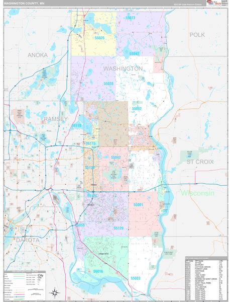 Wall Maps of Washington County Minnesota - marketmaps.com