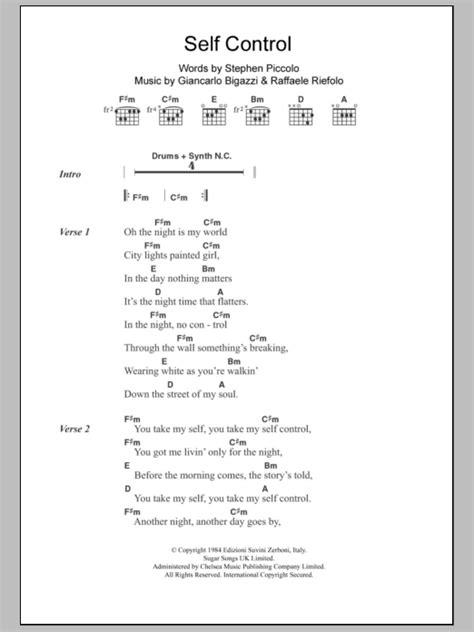 Self Control by Laura Branigan - Guitar Chords/Lyrics - Guitar Instructor