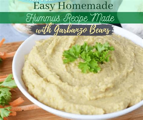 Easy Homemade Hummus Recipe Made with Garbanzo Beans