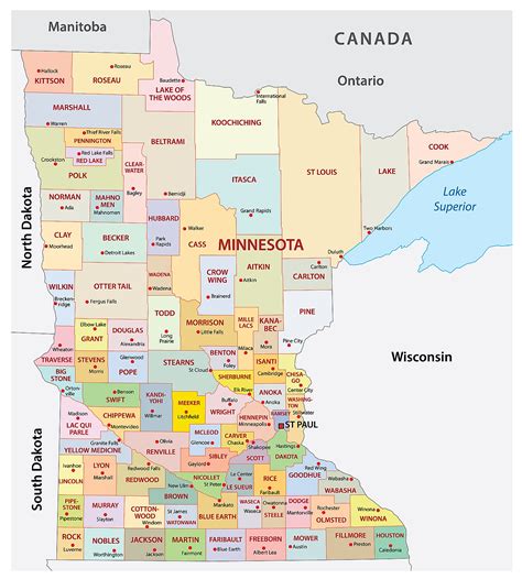 Minnesota County Map Printable