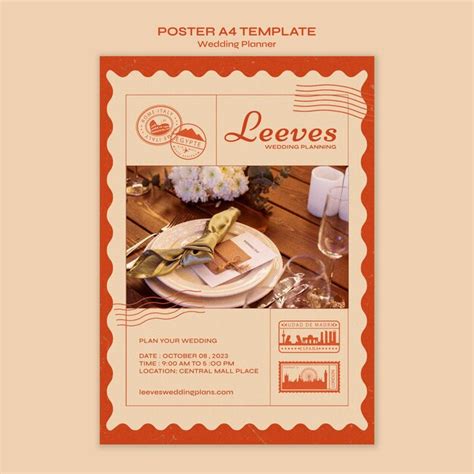 Free PSD | Wedding planner poster template