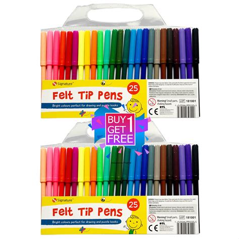 50 Felt Tip Pens Fine Fibre Tipped Drawing Markers Colouring Art School Colour | eBay