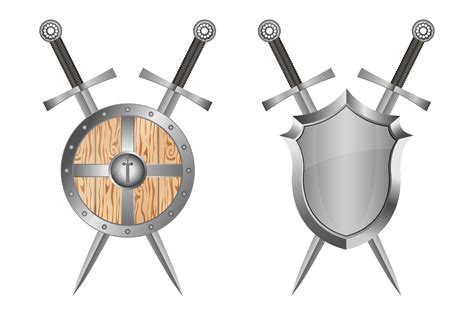 Shield and sword 1268457 Vector Art at Vecteezy