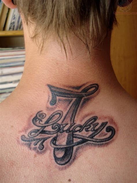 Lucky Number 7 Tattoo On Back