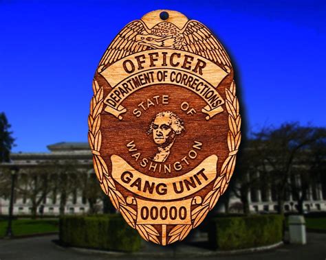 Personalized Wooden Washington State DoC Badge or Shoulder | Etsy