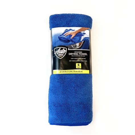 Auto Drive Large Microfiber Car Drying Towel 6SQFT, Super Absorbent, Blue - Walmart.com