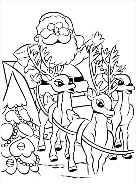 Santa Clause Sleigh Coloring Page | Santa coloring pages, Rudolph ...