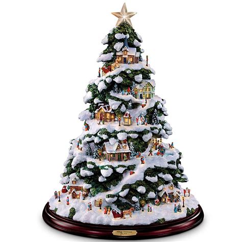 Amazon.com - Thomas Kinkade Village Christmas Artificial Tabletop Christmas Tree by The Bradford ...