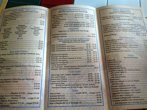 Menu at Luna Pizza pizzeria, Fort Myers