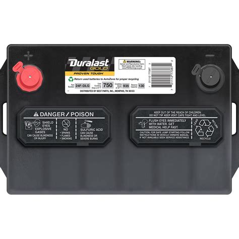 Duralast Gold Battery 24F-DLG Group Size 24F 750 CCA