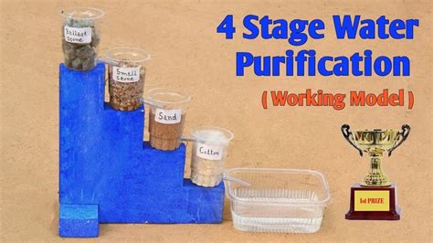 How To Make 4 Stage Water Purification Purifier Science Project Easily ...