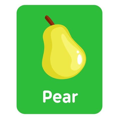 Pear vocabulary flashcard | Flashcards, Pear, Graphic desi