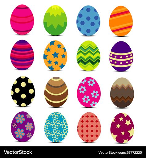 Colorful easter eggs with patterns Royalty Free Vector Image