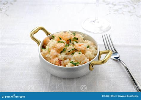 Italian Risotto with fish stock photo. Image of crustacean - 50961896