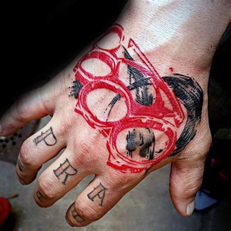 40 Brass Knuckle Tattoo Designs For Men - Ink Ideas With A Punch