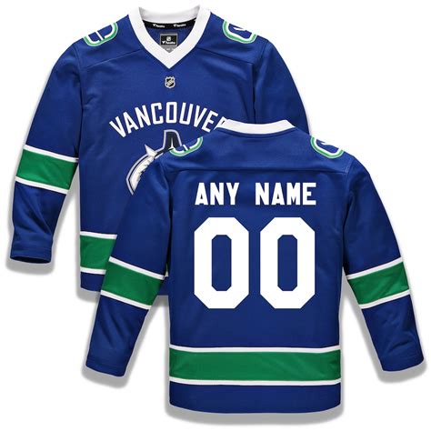 Fanatics Branded Vancouver Canucks Youth Blue Home Replica Custom Jersey