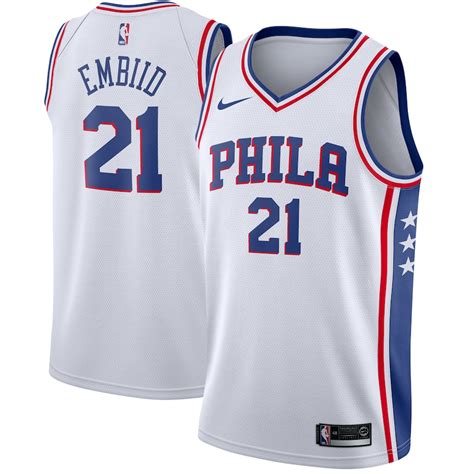 Nike Joel Embiid Philadelphia 76ers White Swingman Jersey - Association ...